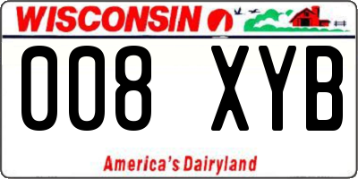 WI license plate 008XYB