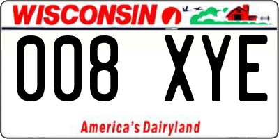 WI license plate 008XYE