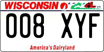WI license plate 008XYF