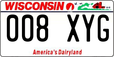 WI license plate 008XYG