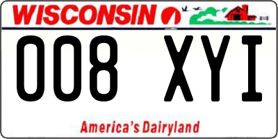 WI license plate 008XYI