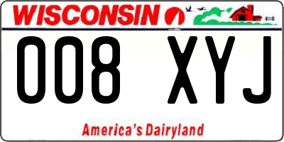 WI license plate 008XYJ