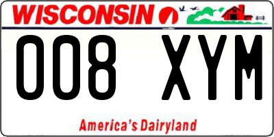 WI license plate 008XYM