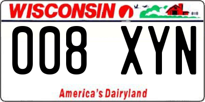 WI license plate 008XYN
