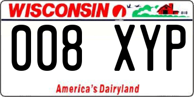 WI license plate 008XYP