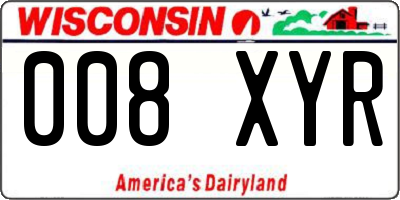 WI license plate 008XYR