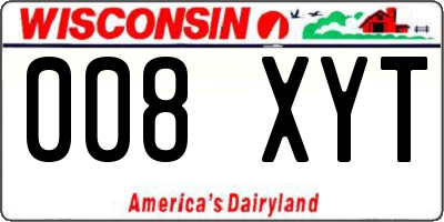 WI license plate 008XYT