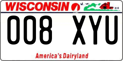 WI license plate 008XYU