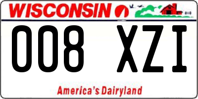 WI license plate 008XZI