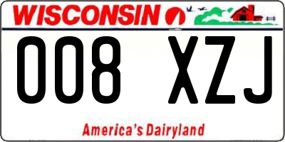 WI license plate 008XZJ