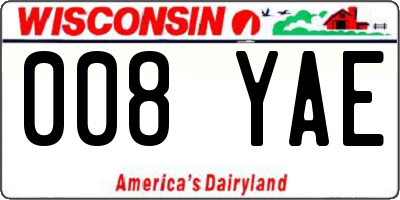 WI license plate 008YAE