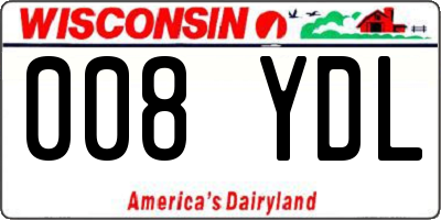 WI license plate 008YDL