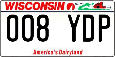 WI license plate 008YDP
