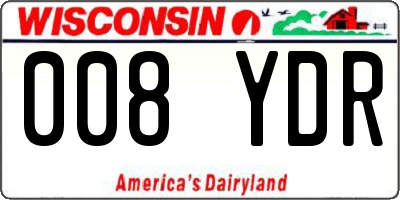 WI license plate 008YDR
