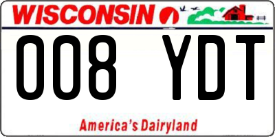 WI license plate 008YDT