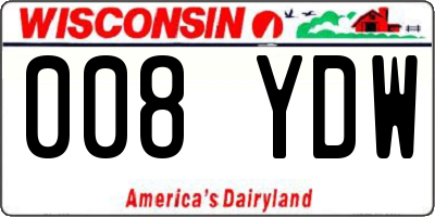 WI license plate 008YDW