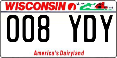 WI license plate 008YDY