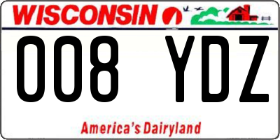 WI license plate 008YDZ