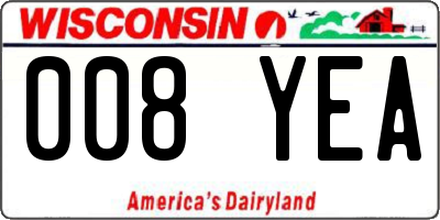 WI license plate 008YEA