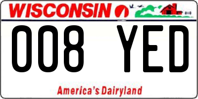 WI license plate 008YED