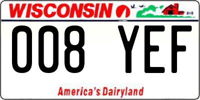 WI license plate 008YEF