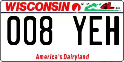 WI license plate 008YEH
