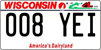 WI license plate 008YEI