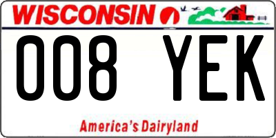 WI license plate 008YEK