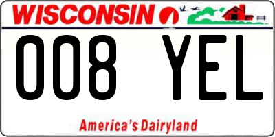 WI license plate 008YEL