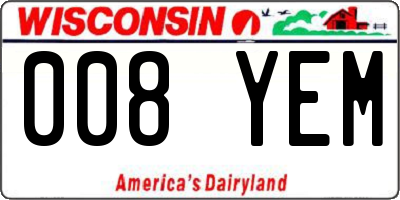 WI license plate 008YEM