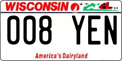 WI license plate 008YEN