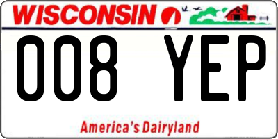 WI license plate 008YEP