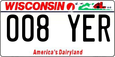 WI license plate 008YER