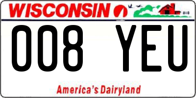 WI license plate 008YEU