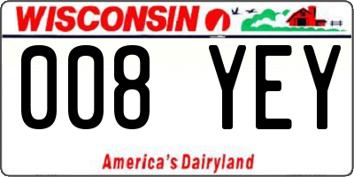 WI license plate 008YEY