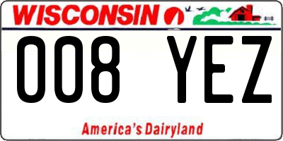 WI license plate 008YEZ