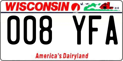 WI license plate 008YFA