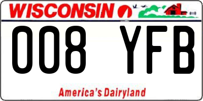 WI license plate 008YFB