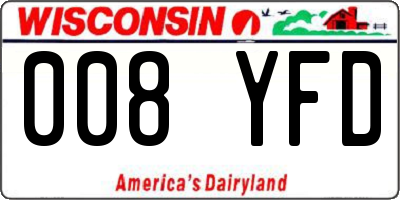 WI license plate 008YFD