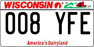 WI license plate 008YFE