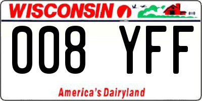 WI license plate 008YFF