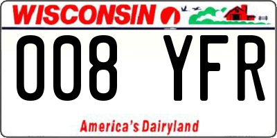 WI license plate 008YFR