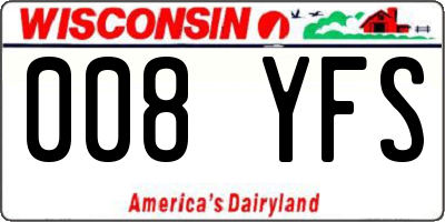 WI license plate 008YFS