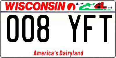 WI license plate 008YFT