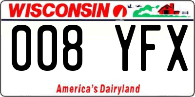 WI license plate 008YFX