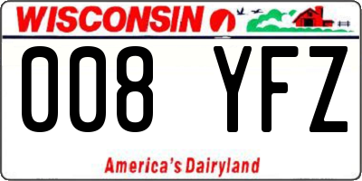 WI license plate 008YFZ