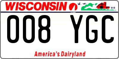 WI license plate 008YGC