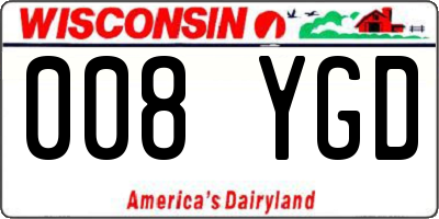 WI license plate 008YGD