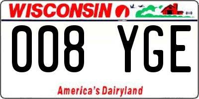 WI license plate 008YGE