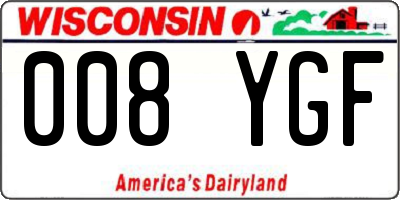 WI license plate 008YGF